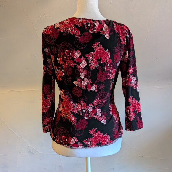 vintage y2k I.N. san fransisco floral wrap halter neck top (large) - Picture 5 of 6